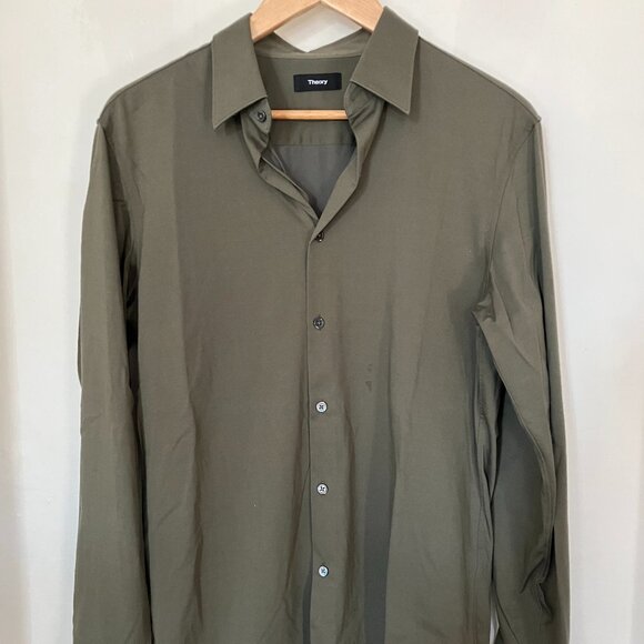 Theory Sylvain Shirt in Structure Knit in Uniform - Picture 1 of 4